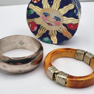 51 vintage mexico 925 silver bone bangle bracelets
