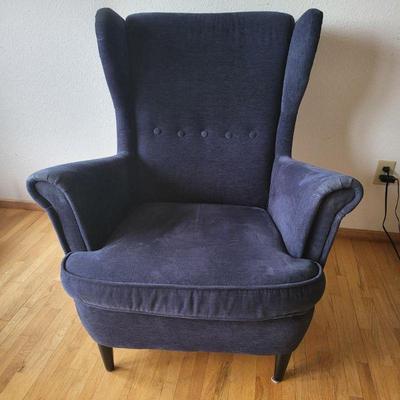 35 vintage ikea strandmon navy blue wingback chair