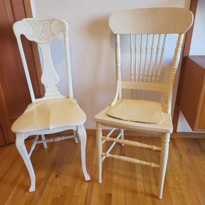 92 two rustic farmhouse side chairs