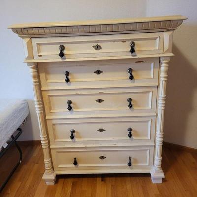 75 white lulea swedish five drawer dresser with hidden compartment