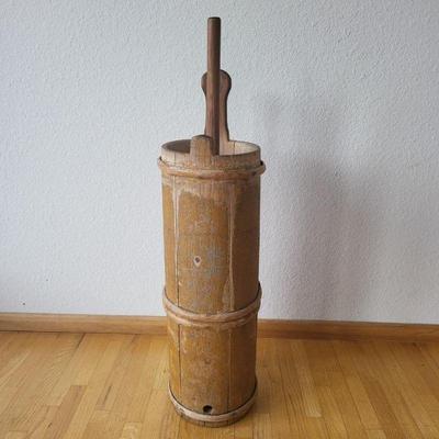 77 rustic decorative wood butter churn 1900s