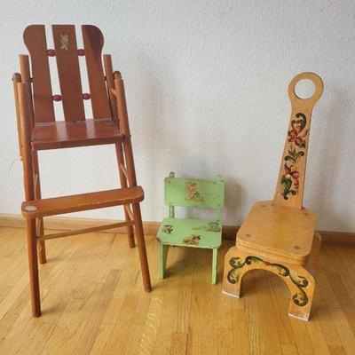 94 vintage decorative baby toddleror doll chairs