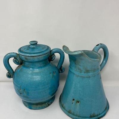 Crackle Blue Ceramic Pieces