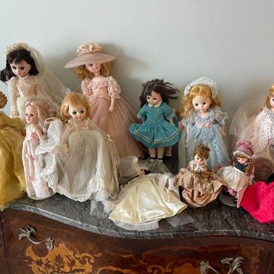 collection of contemporary Madam Alexander dolls. 