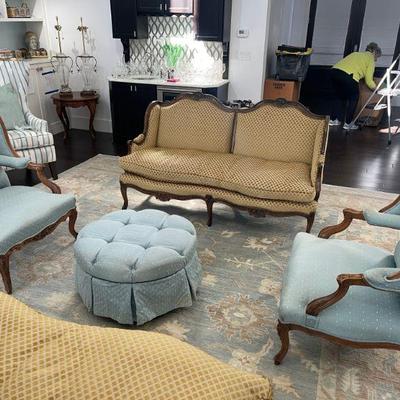 Louis XV couch set and chairs 