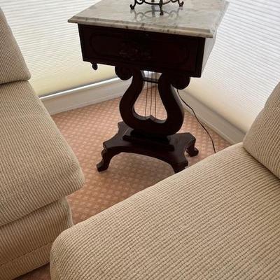 Marble antique music side table (X2!)