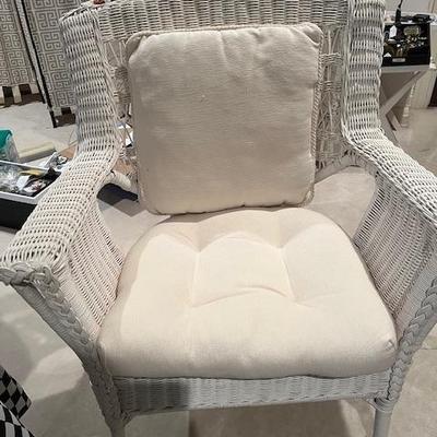 White wicker with ottoman 