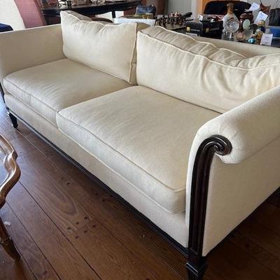 One of TWO matching neutral sofas