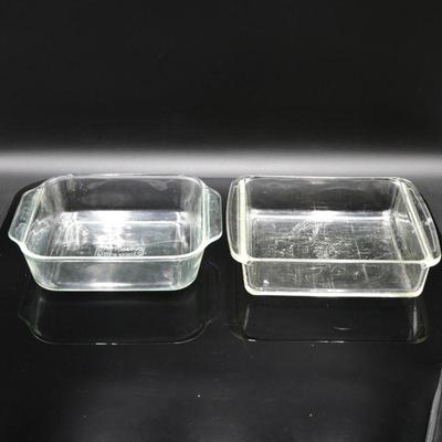 Lot of 2 Pyrex 8" Square Baking Dishes