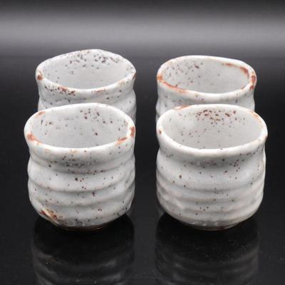 Set of 4 Stoneware Pottery Cups