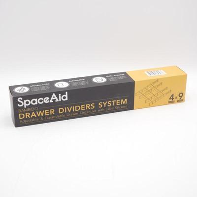 SpaceAid Bamboo Drawer Dividers System - New in Box