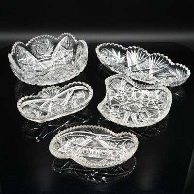 Cut Crystal & Glass Dishes (Lot of 5)