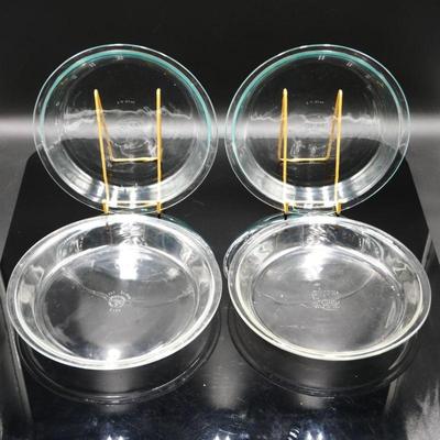 Lot of 4 Pyrex Glass Bakeware Round Pie Plates
