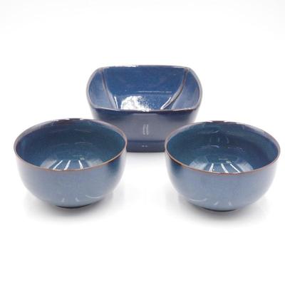 Set of 3 Glazed Ceramic Bowls