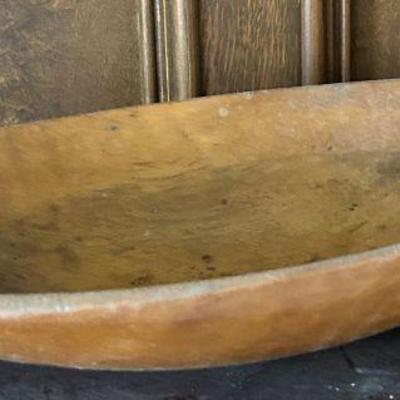 Shallow oval wooden bowl