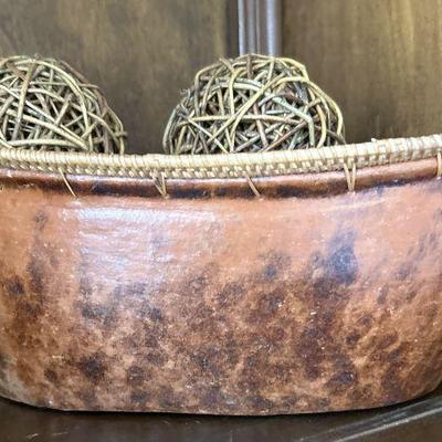 Oval earthenware bowl
