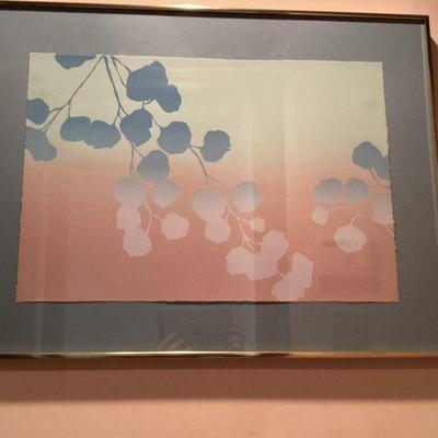 Wall art blue and white flowers2