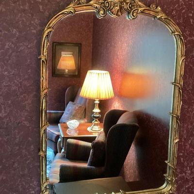 Wall art gold framed mirror