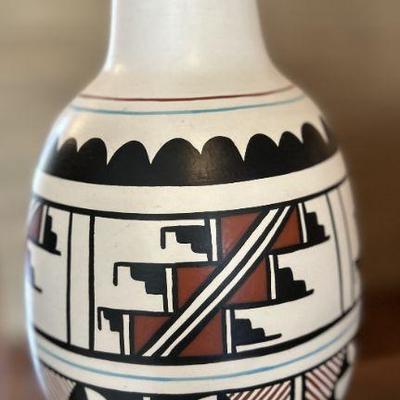 Native american pottery white vase