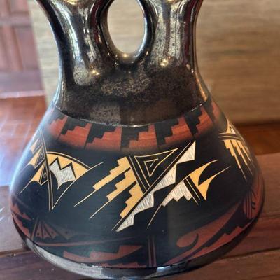 Native american pottery black vase