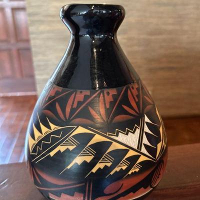Native american pottery black jar