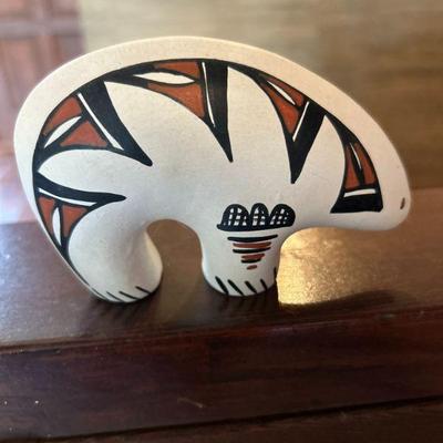 Native american pottery white bear