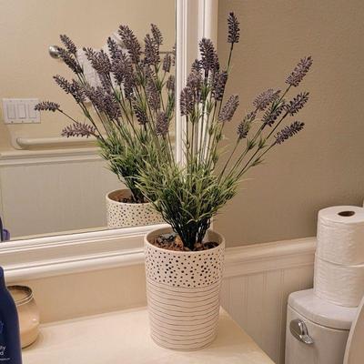 Ceramic potted Lavender accent plant