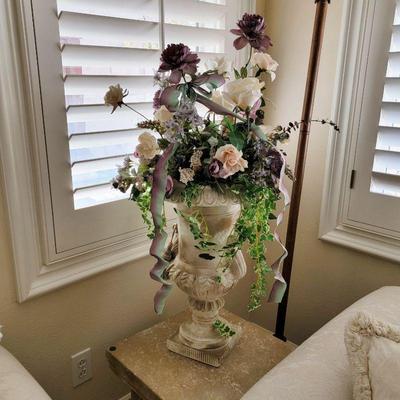 European style tall vase with flowers home decor