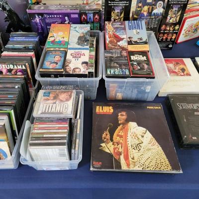 VHS, DVDs, vinyl records, and more