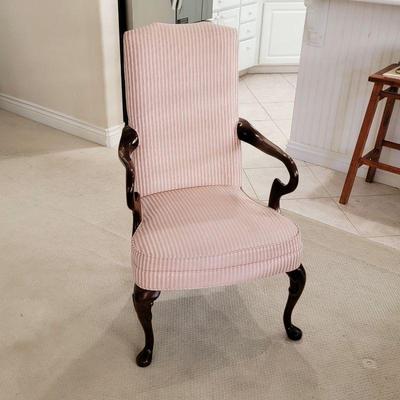 Queen Anne cherry wood accent chair