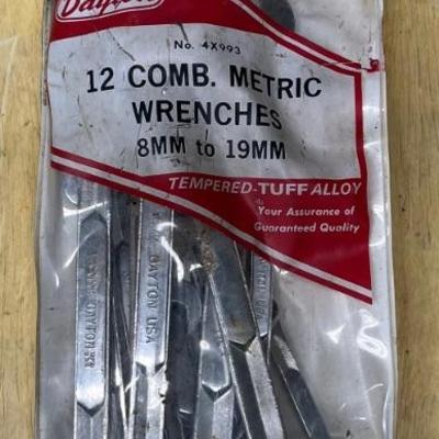 Vintage Dayton 12 Piece Combination Metric Wrench Set