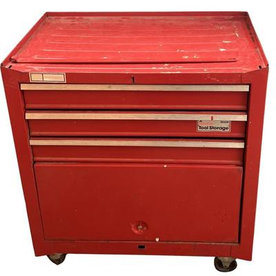 Vintage Sears Craftsman Rolling 3-drawer Tool Chest With Bottom Storage ( As Is )