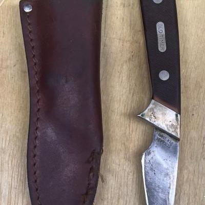 Vintage Schrade 1560T Old Timer Fixed Blade Knife With Leather Sheath 