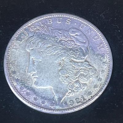 1921 Morgan Silver Dollar With Case 