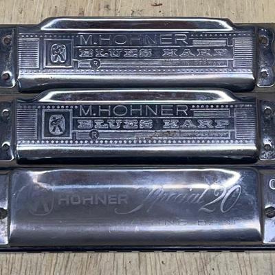 (3) Vintage M. Hohner Harmonicas - Special 20 And (2) Blues Harp