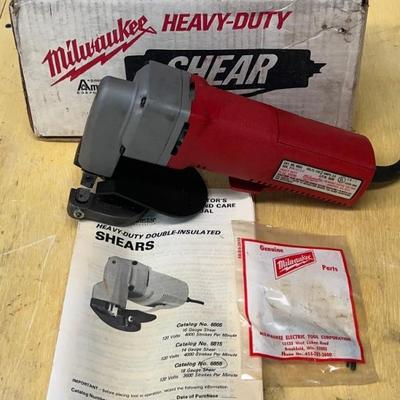 Milwaukee Heavy-duty 18 Ga. Corded Shear No. 6855 With Original Box And Manual