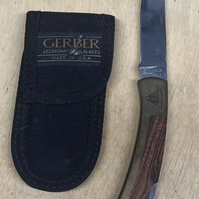 Vintage Gerber Portland Oregon Pocket Knife With Material Case - Engraved 
