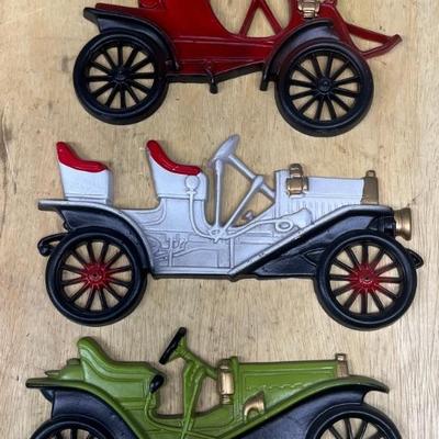 (3) Midwest Metal Car Wall Plaques