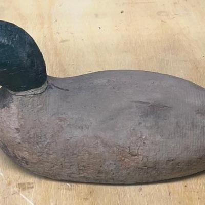 Antique Hand Carved And Painted Wooden Duck Decoy