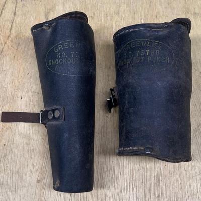 Greenlee No. 737BB And 735BB Knockout Punch Sets With Leather Cases