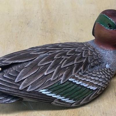 J. B. Garton Heritage Decoys Green Winged Teal Cork And Resin Decoy