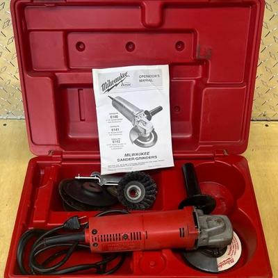 Milwaukee Heavy-duty Corded 4 1/2" Sander/grinder No. 6140 With Case, Accessories, And Manual