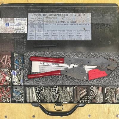 Burndy Y2MR Kit Compression System With Metal Case And Instructions