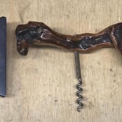 Natural Wood Handle Cork Screw, Pendleton Whiskey Belt Buckle, 5.11 Folding Pocket Knife 