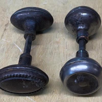 (2) Pairs Of Antique Metal Door Knobs