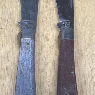(2) Klein Tools Hawkbill Folding Knives 