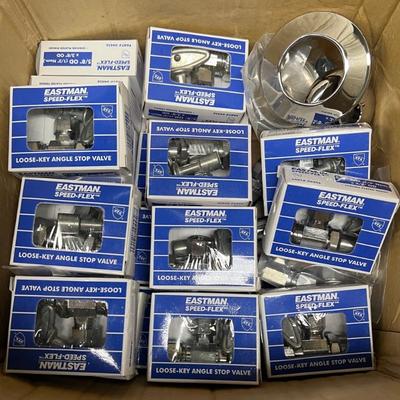 Lot Of Eastman Speed-flex Loose-key Angle Stop Valves In And Out Of Box 