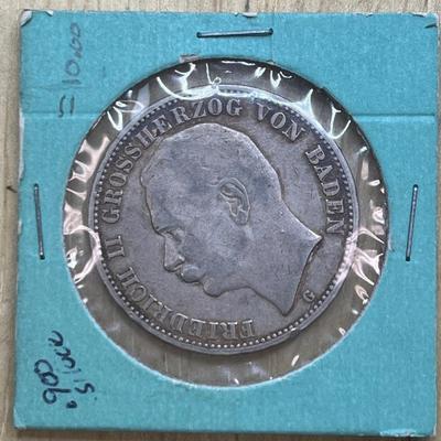 1909 3 Mark G Baden Friedrich II. German Reich 90 Percent Silver