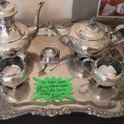 Silverplate on Copper tea/coffee service