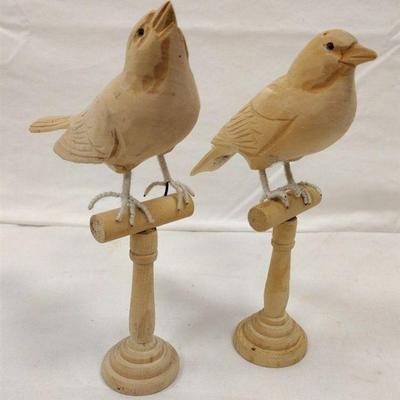 CARVED WOOD BIRDS